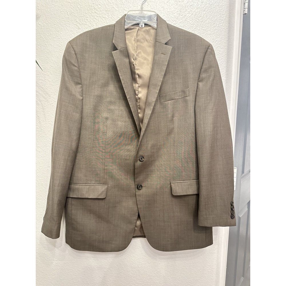 Ralph Lauren Mens Sport Coat Blazer Men Size 44L Wool Blend Taupe Beige Jacket